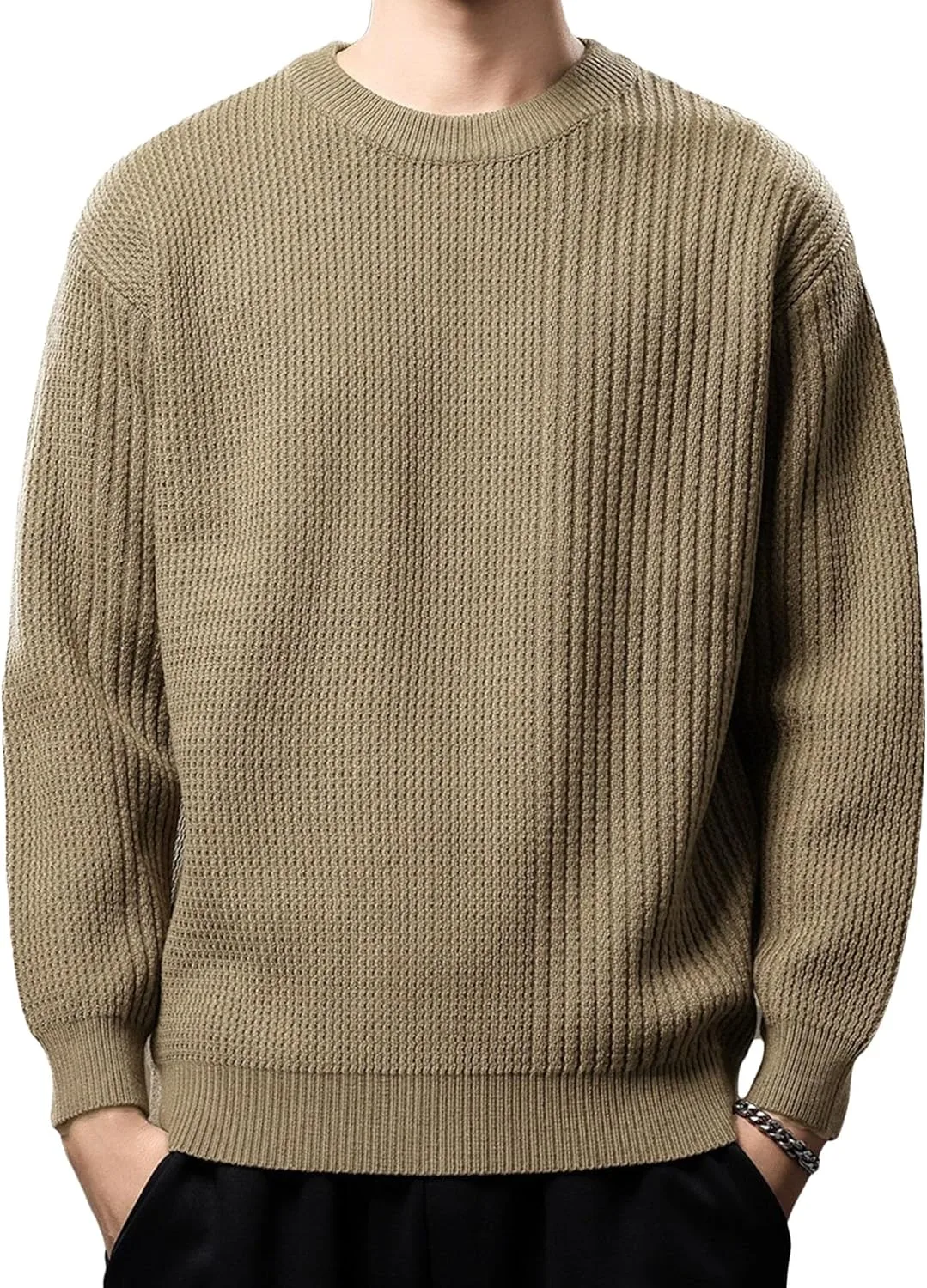 

Мужской свитер с вафельной вязкой Slim Fit