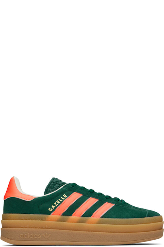 

Большие детские зеленые и оранжевые кроссовки Gazelle Bold Adidas Kids