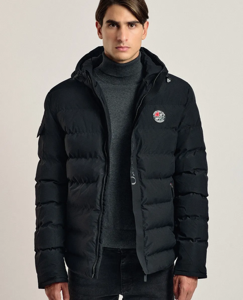 

Мужской стеганый пуховик черного цвета Valecuatro