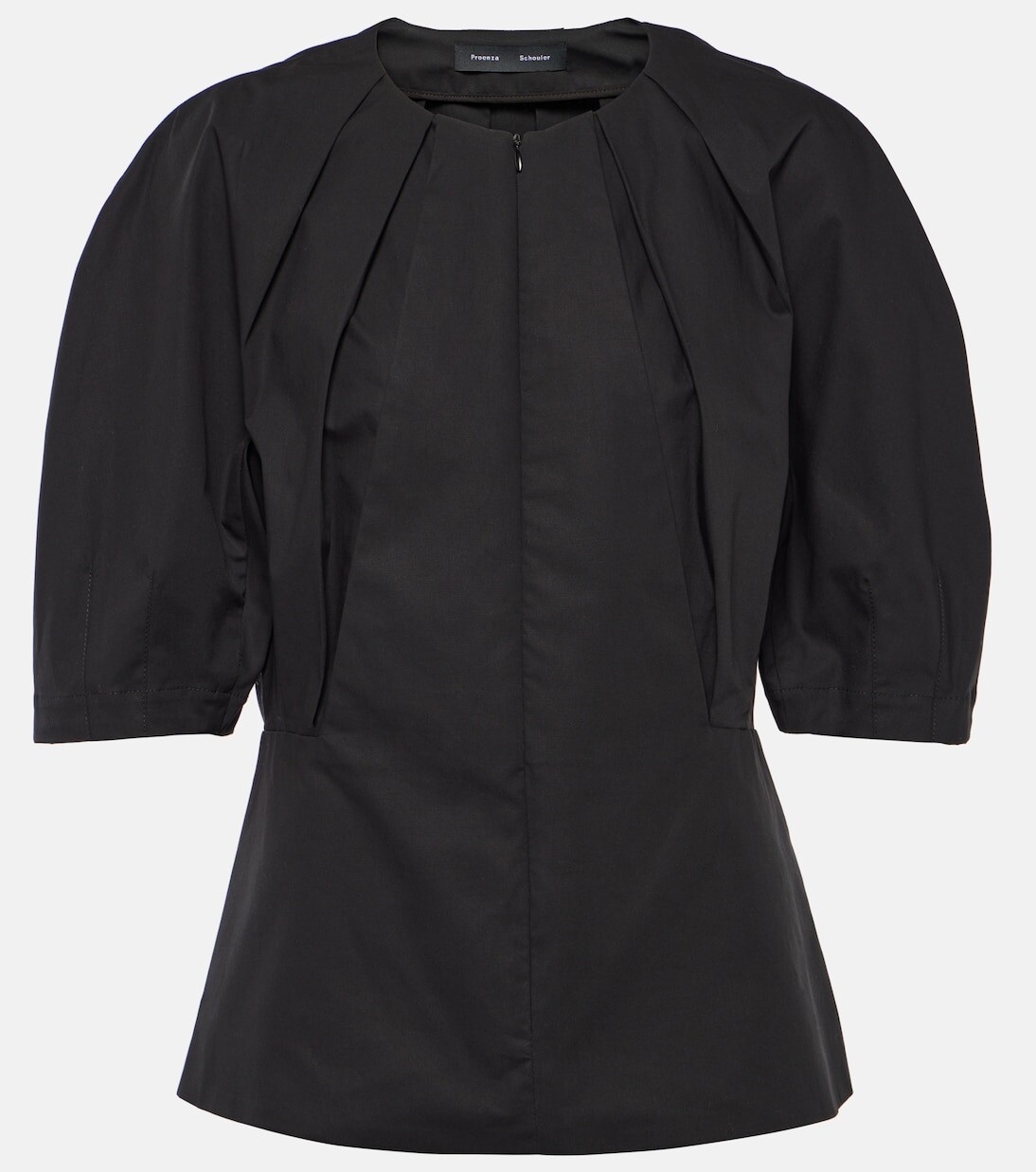 

Топ georgia из хлопкового поплина со складками Proenza Schouler, черный