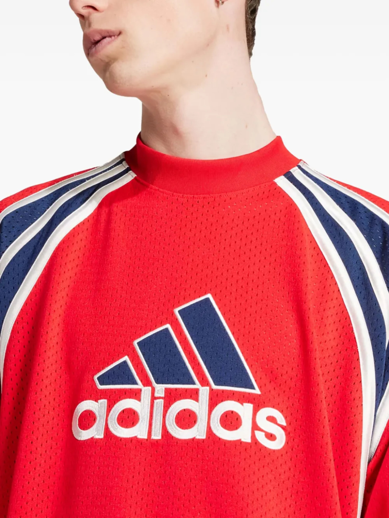 Футболка Adidas с длинными рукавами из сетки, красный — фото 3