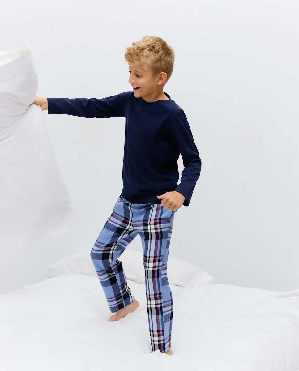 

Детская базовая футболка с длинным рукавом Cotton Juice, темно-синий