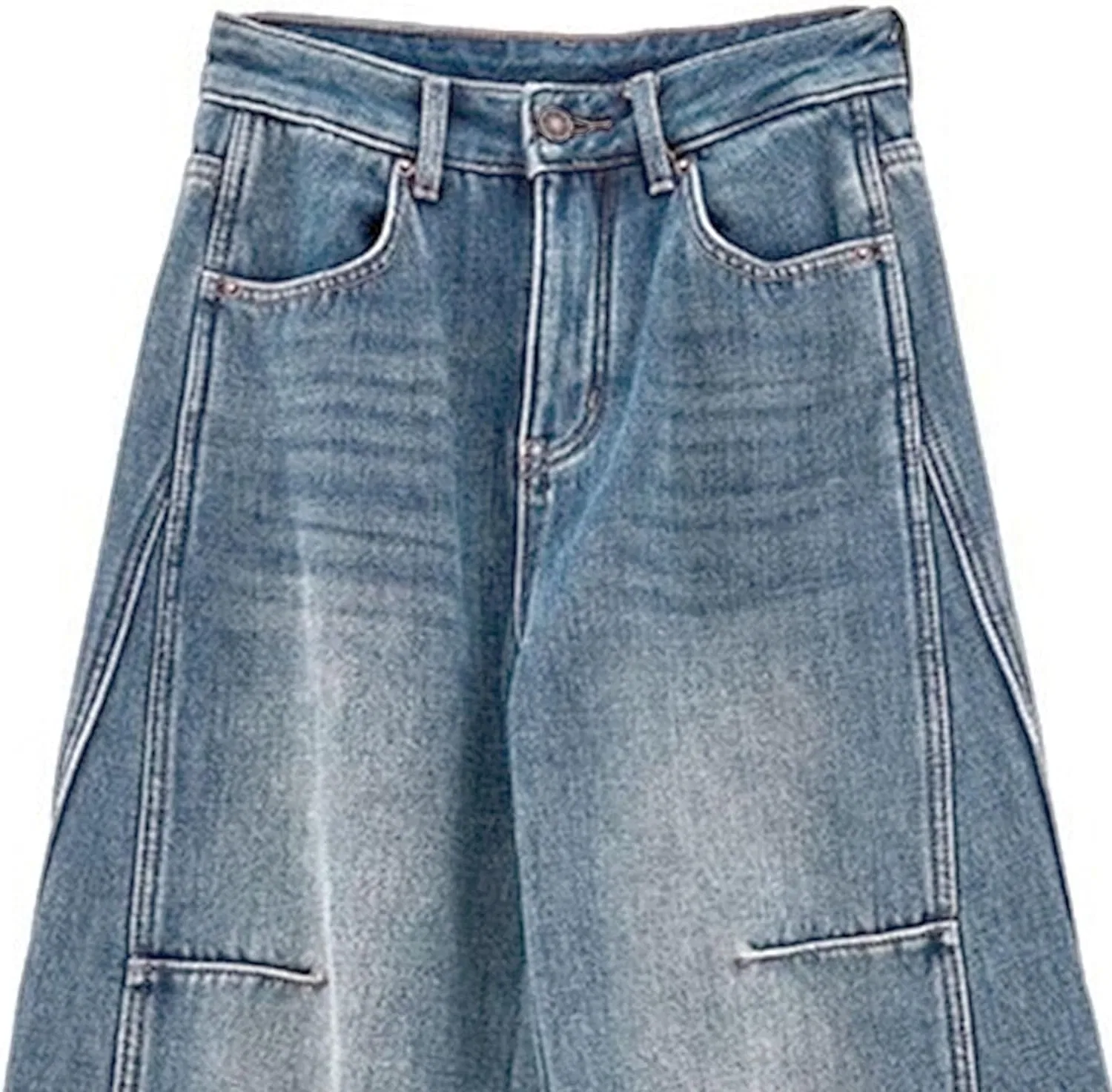 Джинсы свободные Women Y2K Light Blue — фото 3