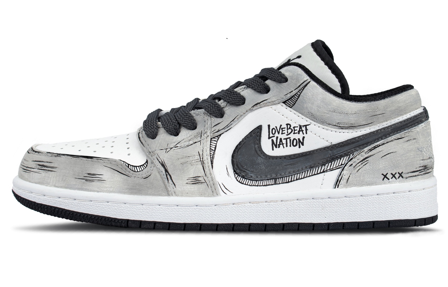 

Jordan Кроссовки Air 1 Gray Fantasy Low top Vintage Basketball Shoes Unisex Gray White