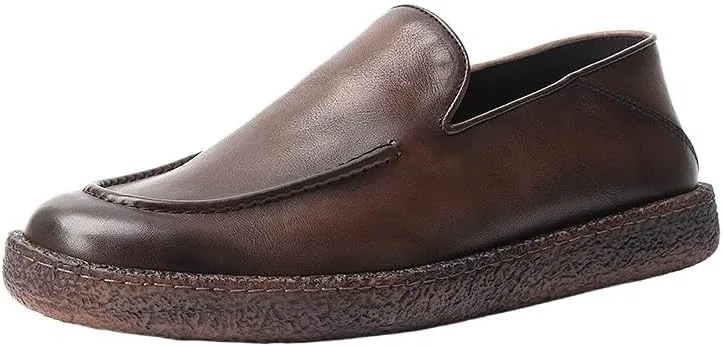 Лоферы кожаные Mens Leather Casual Slip On Loafer Shoe Slip Resistant Work Shoes for Men Leather Non Slip Chef Shoes Men's Loafers & Slip-ons, зеленый UOPYNE