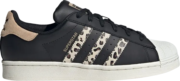 Кроссовки Wmns Superstar 'Black Beige Leopard', черный