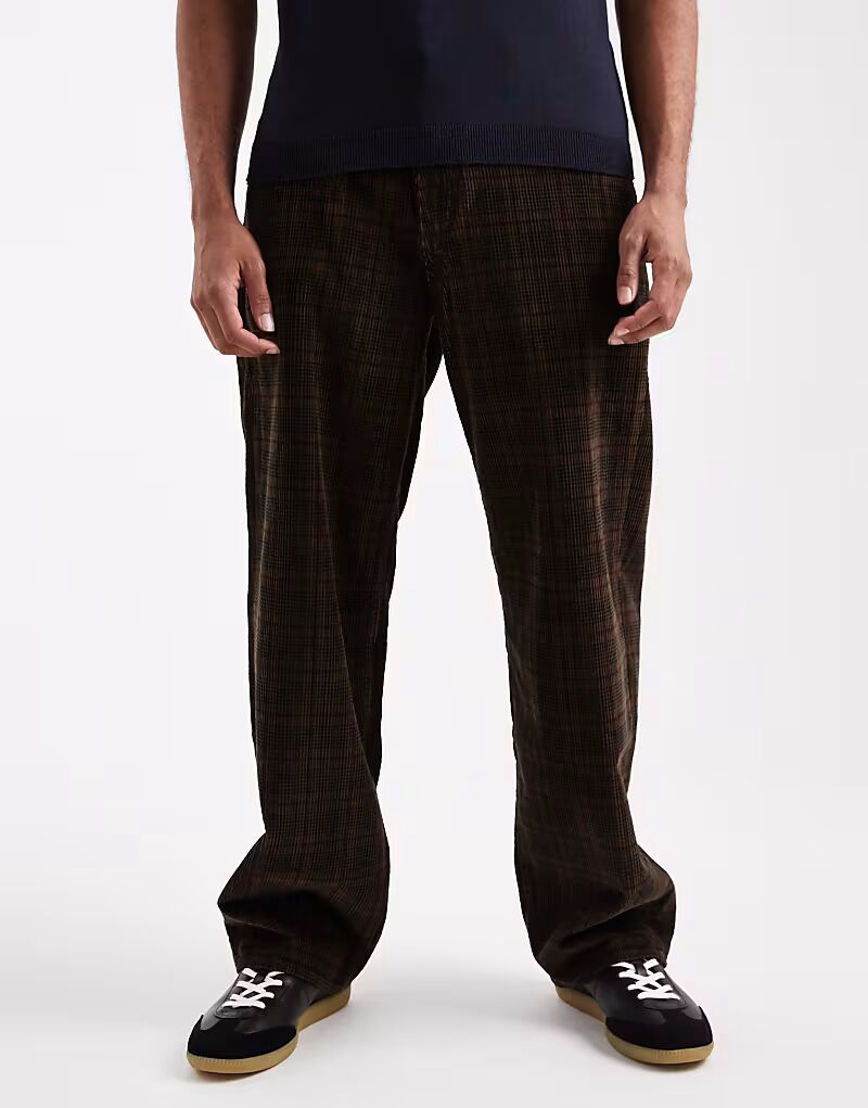 

Брюки 578 свободного кроя в клетку с пятью карманами коричневого цвета Levi'S