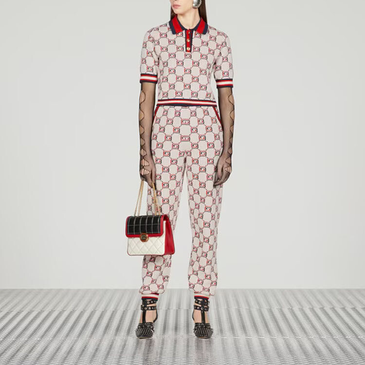 Рубашка поло женская Gucci Классическая, Премиум стиль, Красный — фото 2