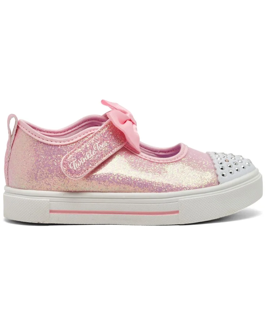Детские кроссовки для девочек Twinkle Toes: Twinkle Sparks - Precious Jane Casual Sneakers от Finish Line Skechers, светло-розовый — фото 2