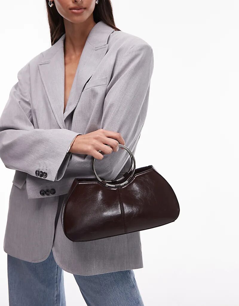 

Кошелек Topshop Griffith с металлической ручкой-кольцом шоколадного цвета