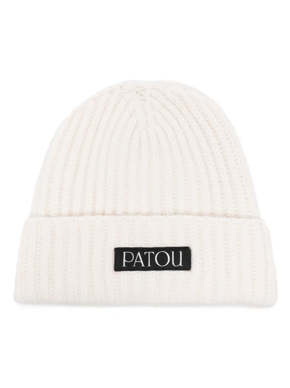 

Шапка бини в рубчик с нашивкой-логотипом PATOU, белый