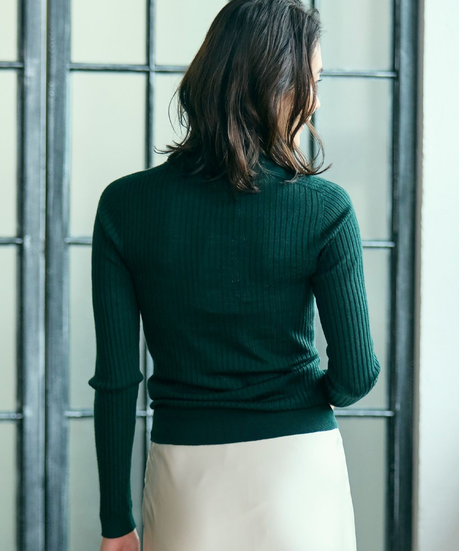 Свитер LACOSTE 3D вязаный из мериносовой шерсти, Dark Green — фото 3
