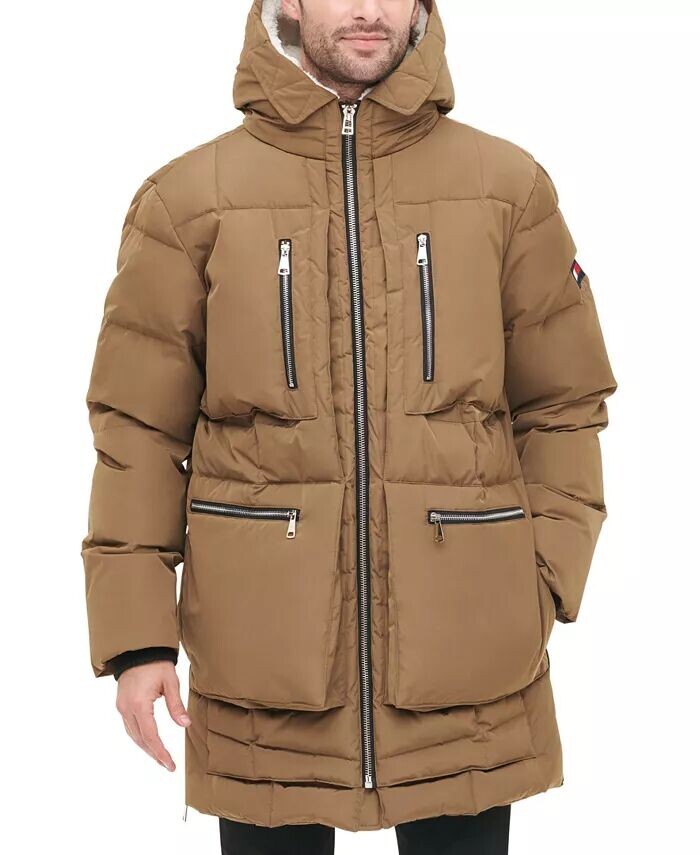 

Мужская тяжелая парка-куртка с капюшоном Tommy Hilfiger, бежевый