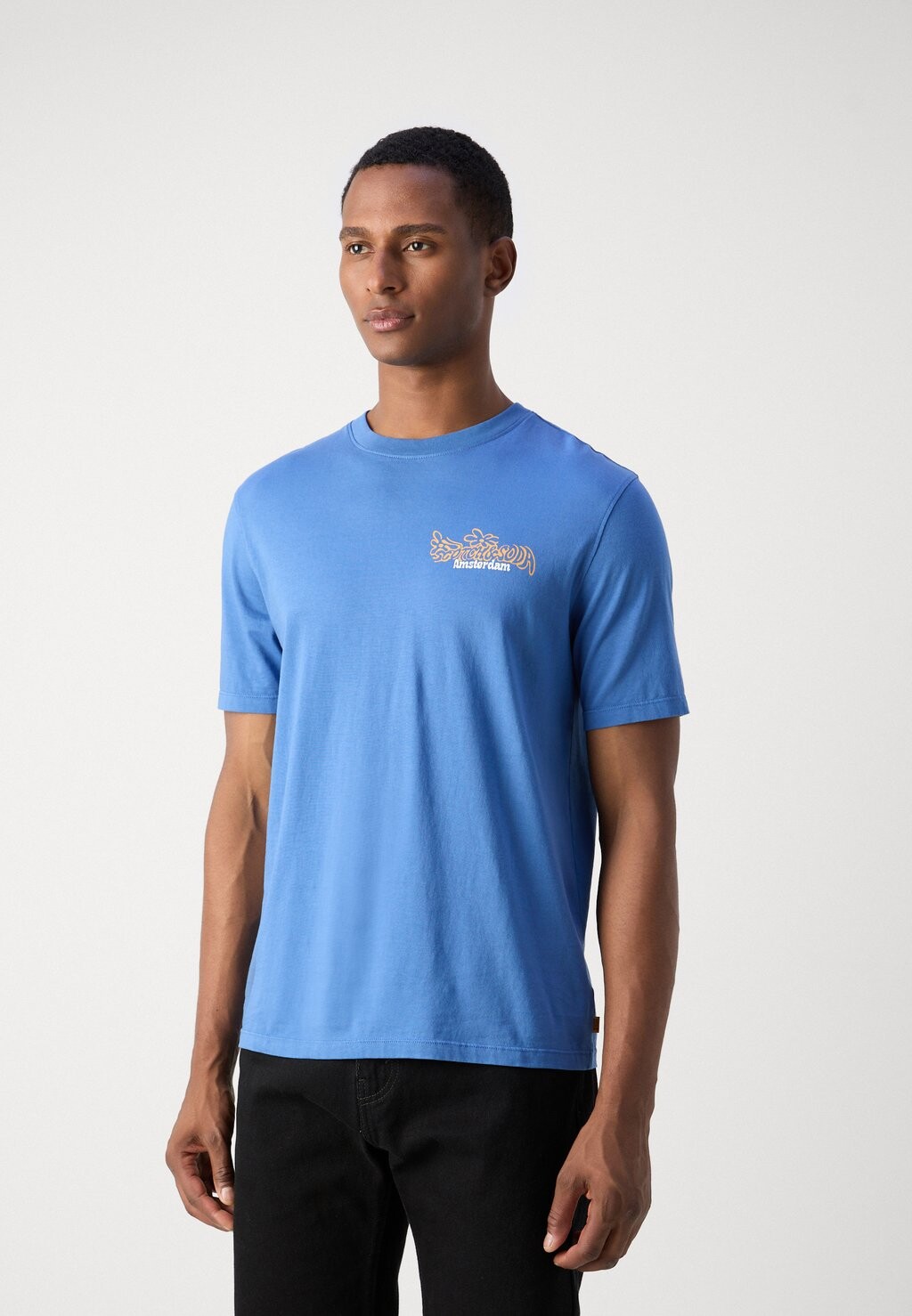 

Футболка с принтом REGULAR FIT FRONT BACK ARTWORK Scotch & Soda, синий