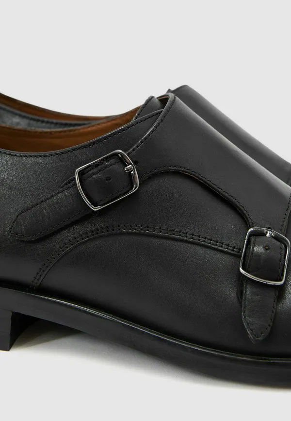 Классическая посадка, амальфи, двойная пряжка, стильные слипоны Reiss, Black — фото 4
