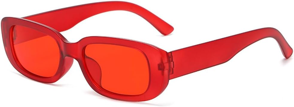

Прямоугольные модные солнцезащитные очки для женщин и мужчин в стиле ретро-винтаж с защитой от УФ-излучения UV400, идеально подходящие для летнего отдыха на пляже и путешествий generic, Matte Red