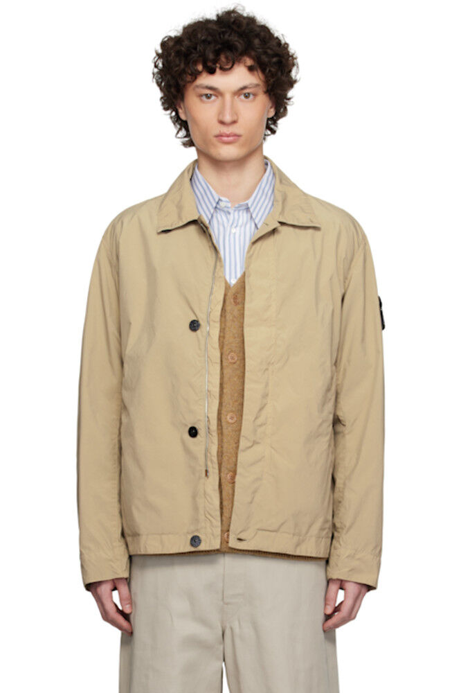 

Бежевая легкая компактная куртка Poly-TC Stone Island