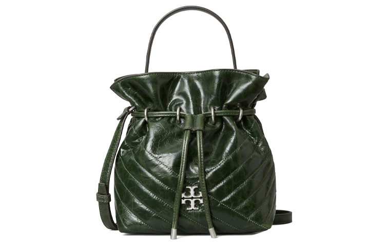 

TORY BURCH Кожаная сумка ведро Киры миниатюрная женская зеленая
