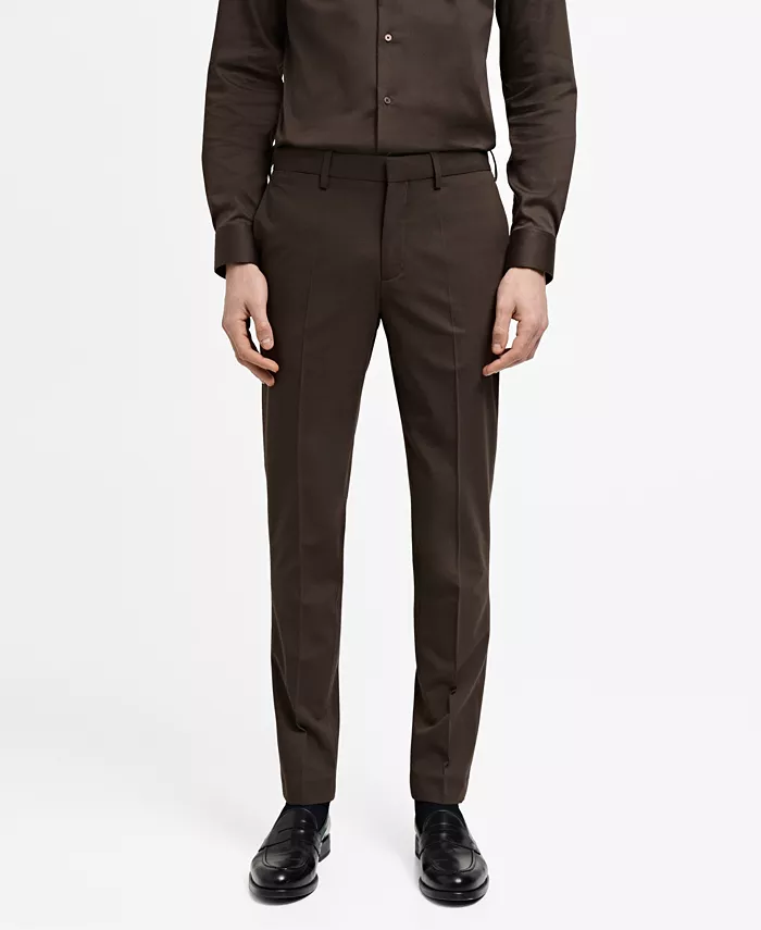

Мужские классические брюки Super Slim-Fit MANGO, коричневый