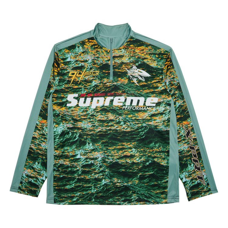 

Пуловер Supreme Waves Zip Pullover, зеленый