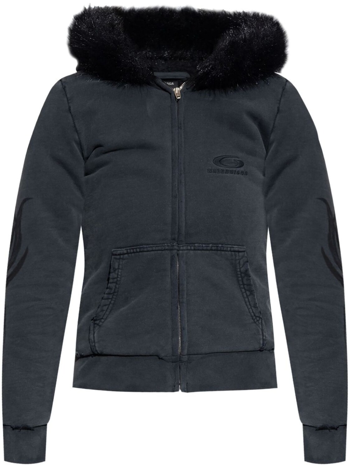 

Толстовка с капюшоном Balenciaga с вышивкой, черный