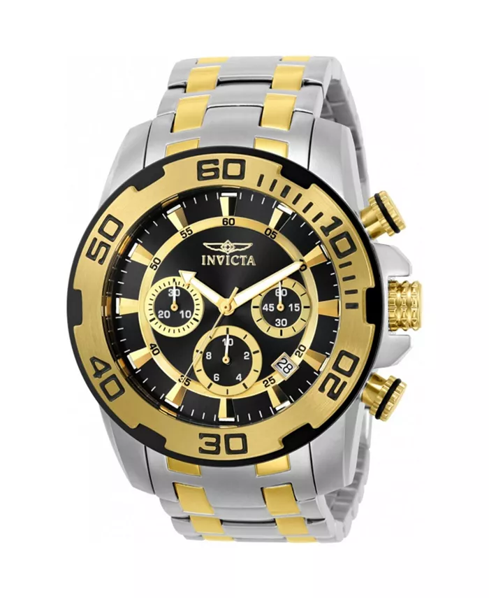 

Мужские часы Pro Diver Quartz Chronograph 22322 с черным циферблатом Invicta, золотой