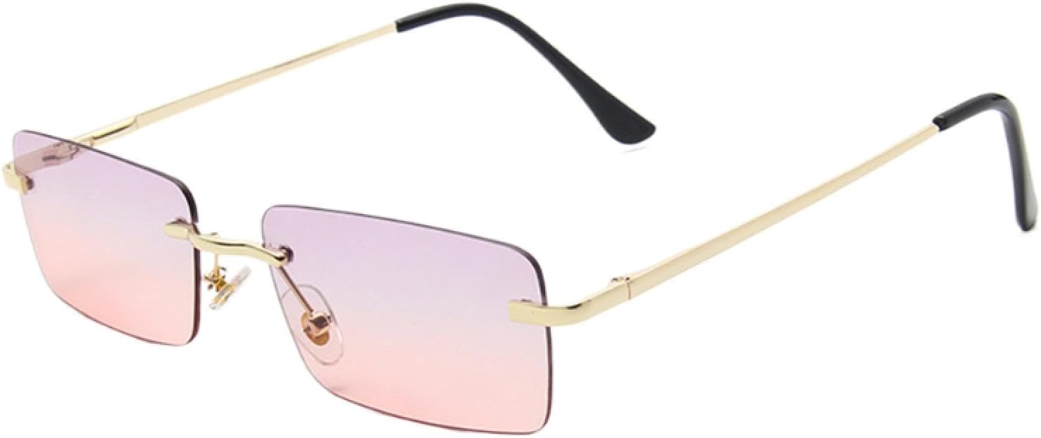 

Солнцезащитные очки с защитой от УФ-излучения UV400 | Без оправы, прозрачные, маленький размер | Для женщин и мужчин, для занятий спортом на открытом воздухе и вождения DSVIGF, 02 Gold-grayorange