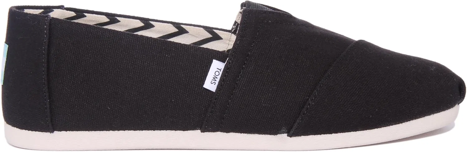 Лоферы с канвой TOMS, черный переработанный хлопковый холст — фото 3