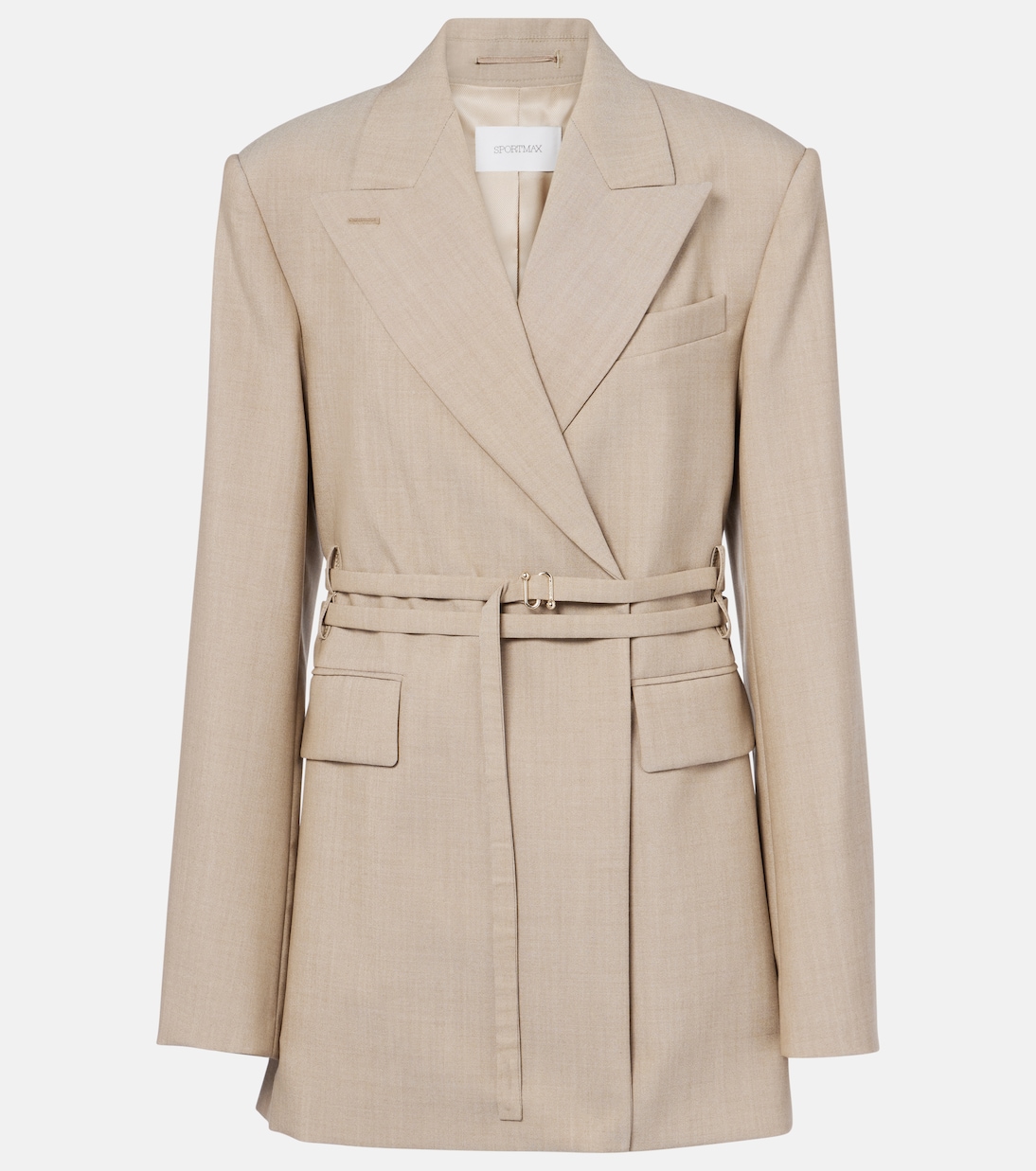 

Тубинга приталенный жакет из чистой шерсти Sportmax, Beige Melange