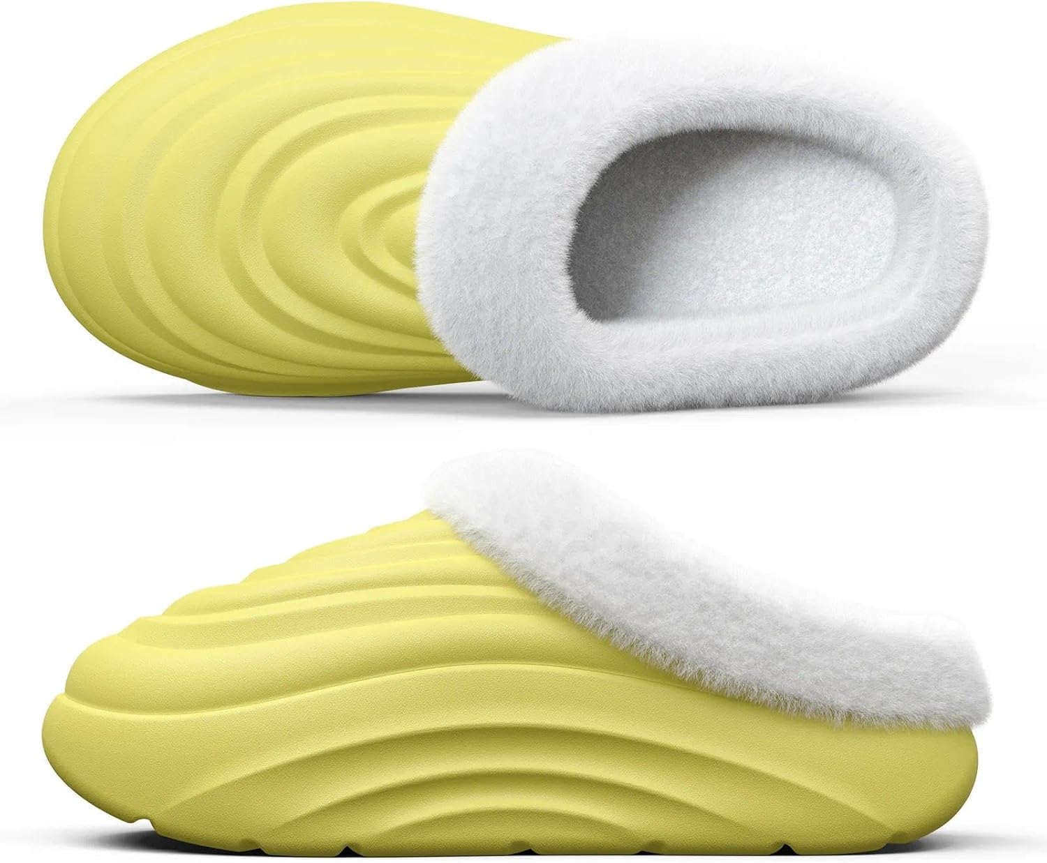 

Водонепроницаемые зимние тапочки YASSIA для улицы, с мягкой флисовой подкладкой, нескользящие садовые сабо для женщин и мужчин, теплые домашние тапочки с противоскользящей подошвой, зеленый