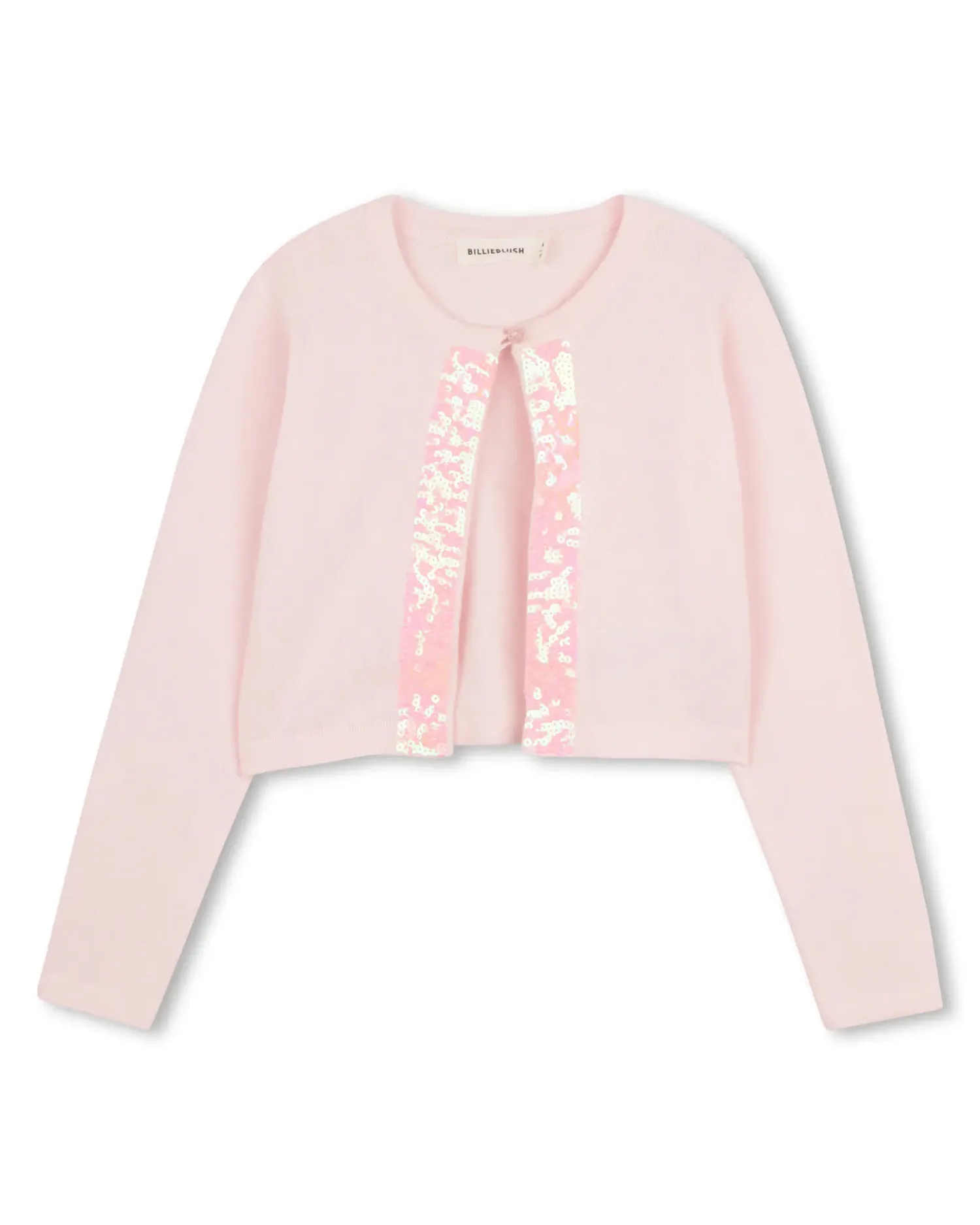 Детская трикотажная кофточка из хлопка однотонная Billieblush, розовый