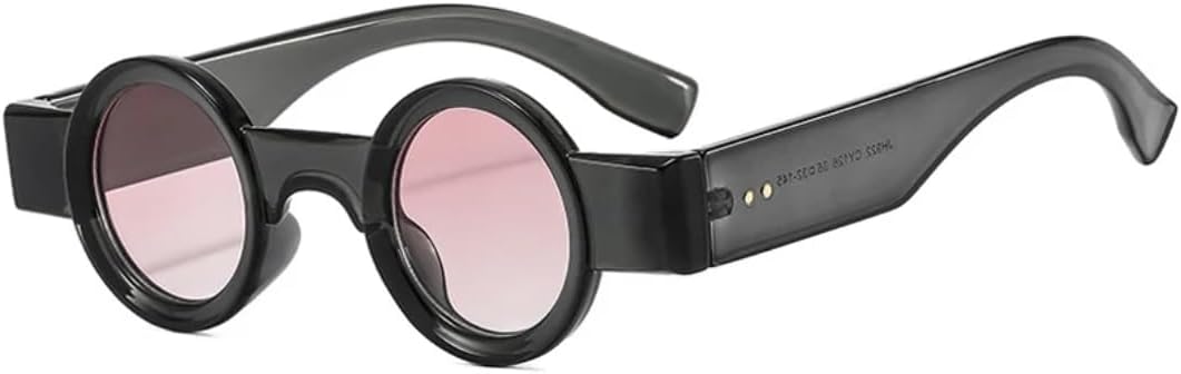 

Популярные модные маленькие круглые солнцезащитные очки для женщин в стиле ретро-панк, с защитой от УФ-излучения UV400, для мужчин, с прозрачными линзами цвета океана, с заклепками UATXTAU, Gray Pink Gradient