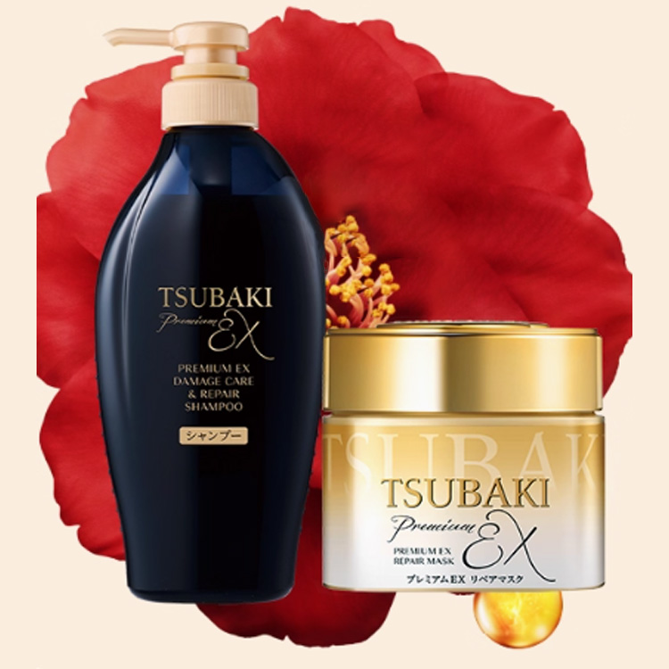 TSUBAKI Набор шампуня и кондиционера Black Bottle Radiant Elegance увлажняющий очищающий 450мл+180г — фото 3