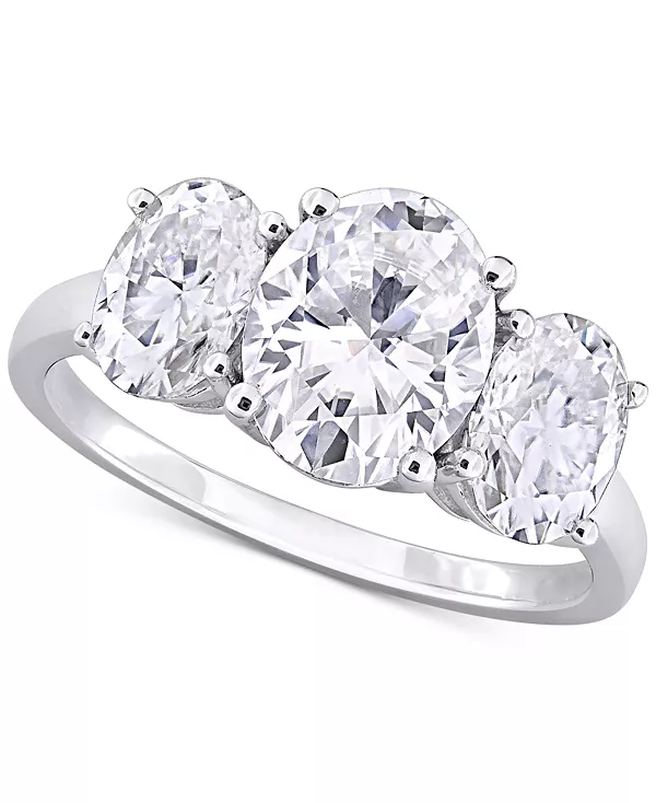 

Кольцо с тремя камнями муассанитом (4 карата) из стерлингового серебра Macy'S, moissanite