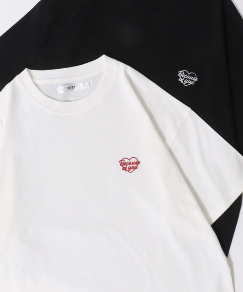 

Футболка с коротким рукавом, с вышивкой в виде сердца SITRY, белая