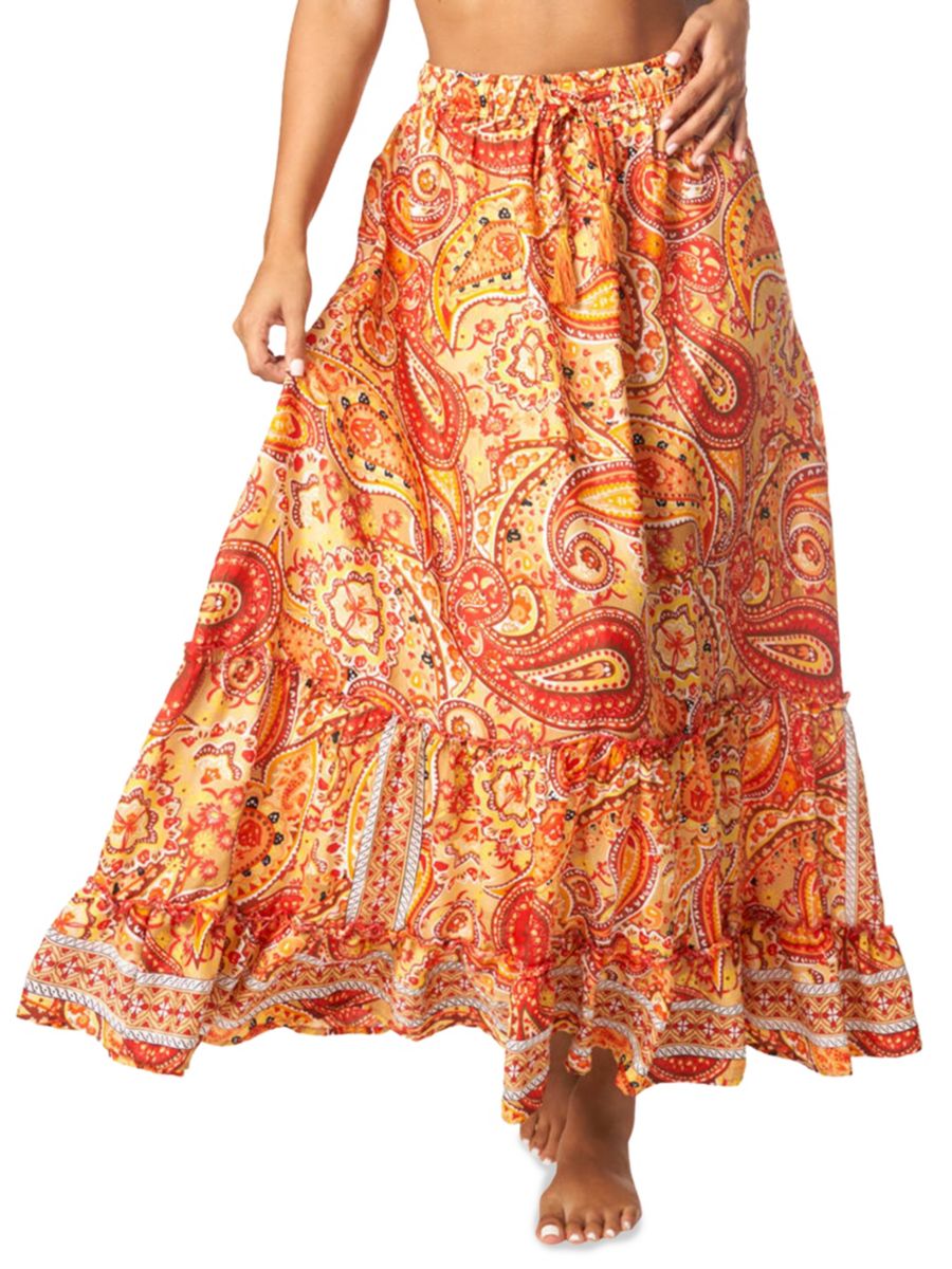 

Юбка макси с оборками La Moda Clothing, разноцветный