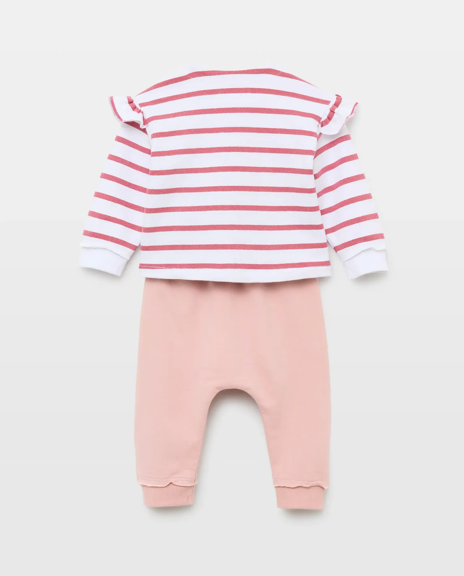 Набор из трех плюшевых изделий в полоску для малышей Baby El Corte Inglés, розовый — фото 2