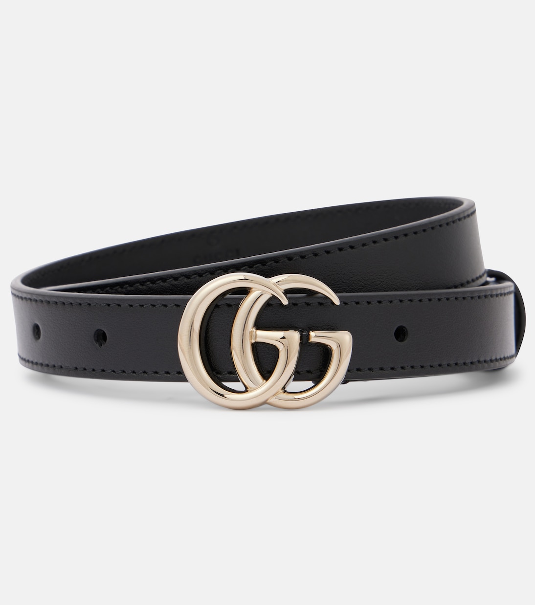 

Кожаный ремень GG Marmont Gucci, черный