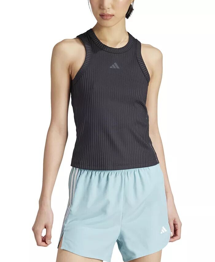 

Женская трикотажная майка в рубчик adidas, черный