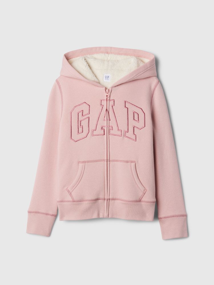 

Детская толстовка из шерпы с логотипом Gap, розовый