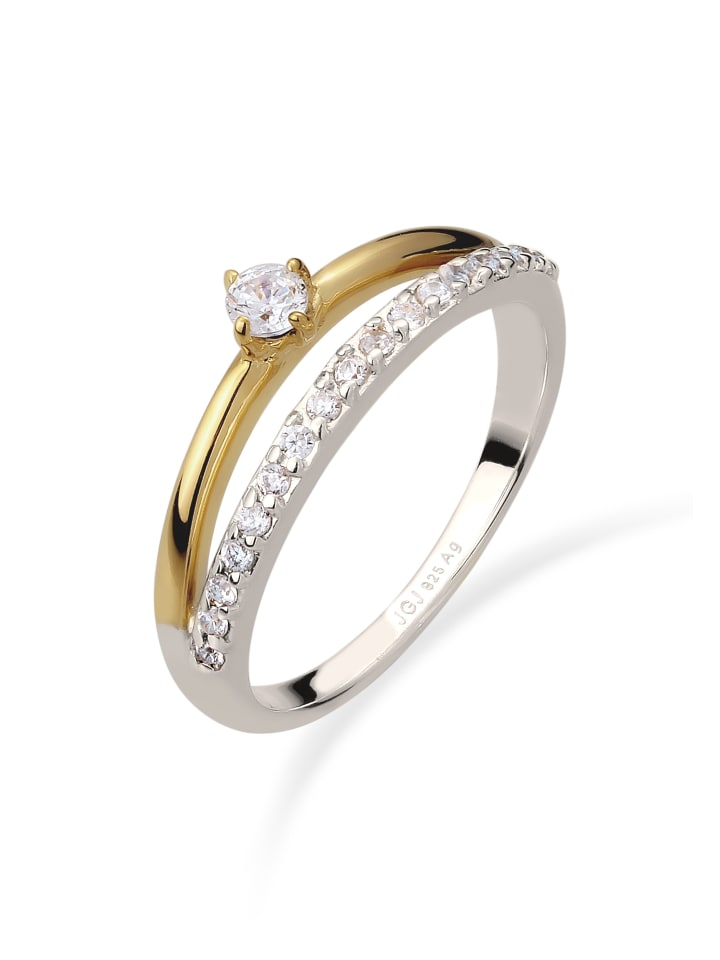 

Elli Кольцо из серебра 925 пробы, выполненное в двухцветном исполнении