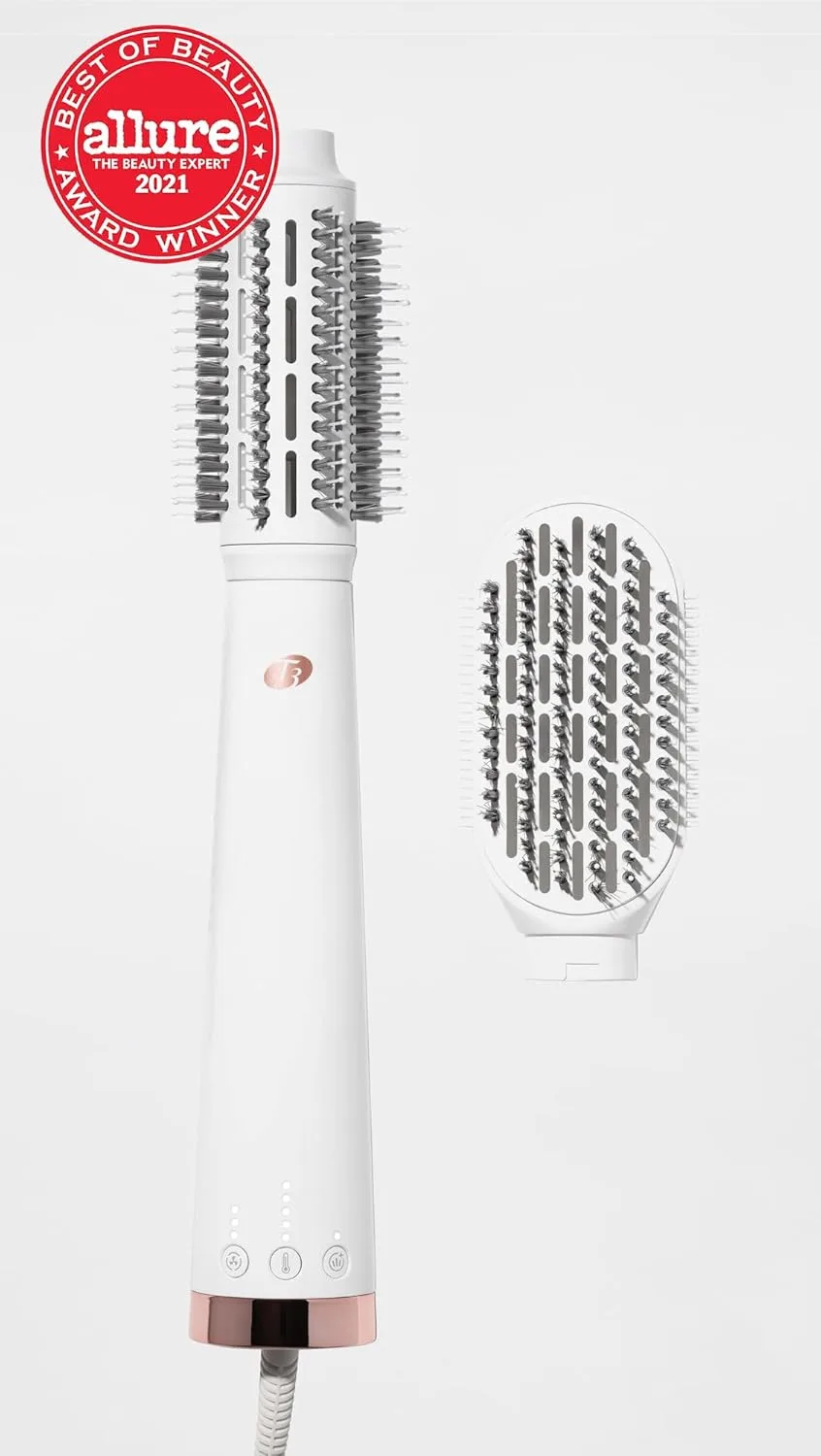 Фен-щетка T3 AireBrush Duo со сменными насадками, 15 режимов нагрева и скорости, технология IonFlow, переключатель объема и холодный обдув, T3 — фото 2
