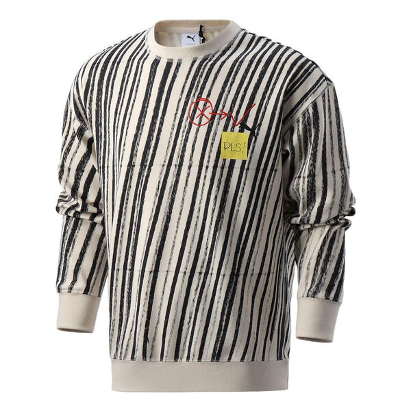 

Свитер x michael lau aop crew neck sweatshirt 'white' Puma, черный