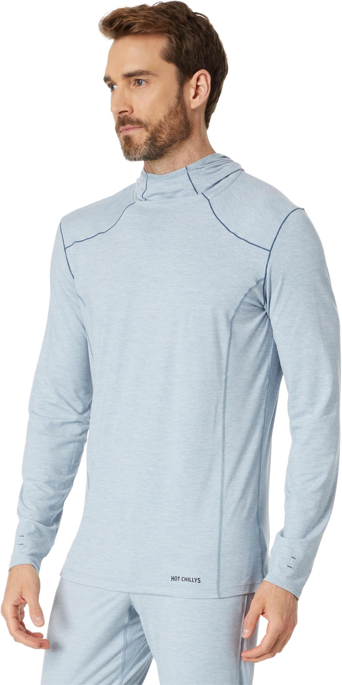 

Толстовка Hot Chillys Clima-Tek Hoodie, цвет Ashley Blue Heather