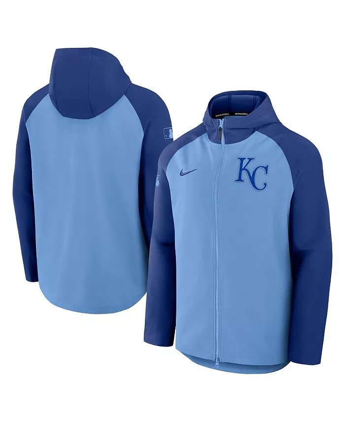 

Мужская светло-голубая/королевская куртка с молнией Kansas City Royals Authentic Collection Raglan Performance Nike