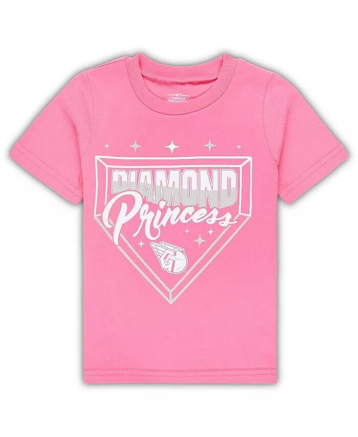 

Розовая футболка Cleveland Guardians Diamond Princess для девочек Outerstuff