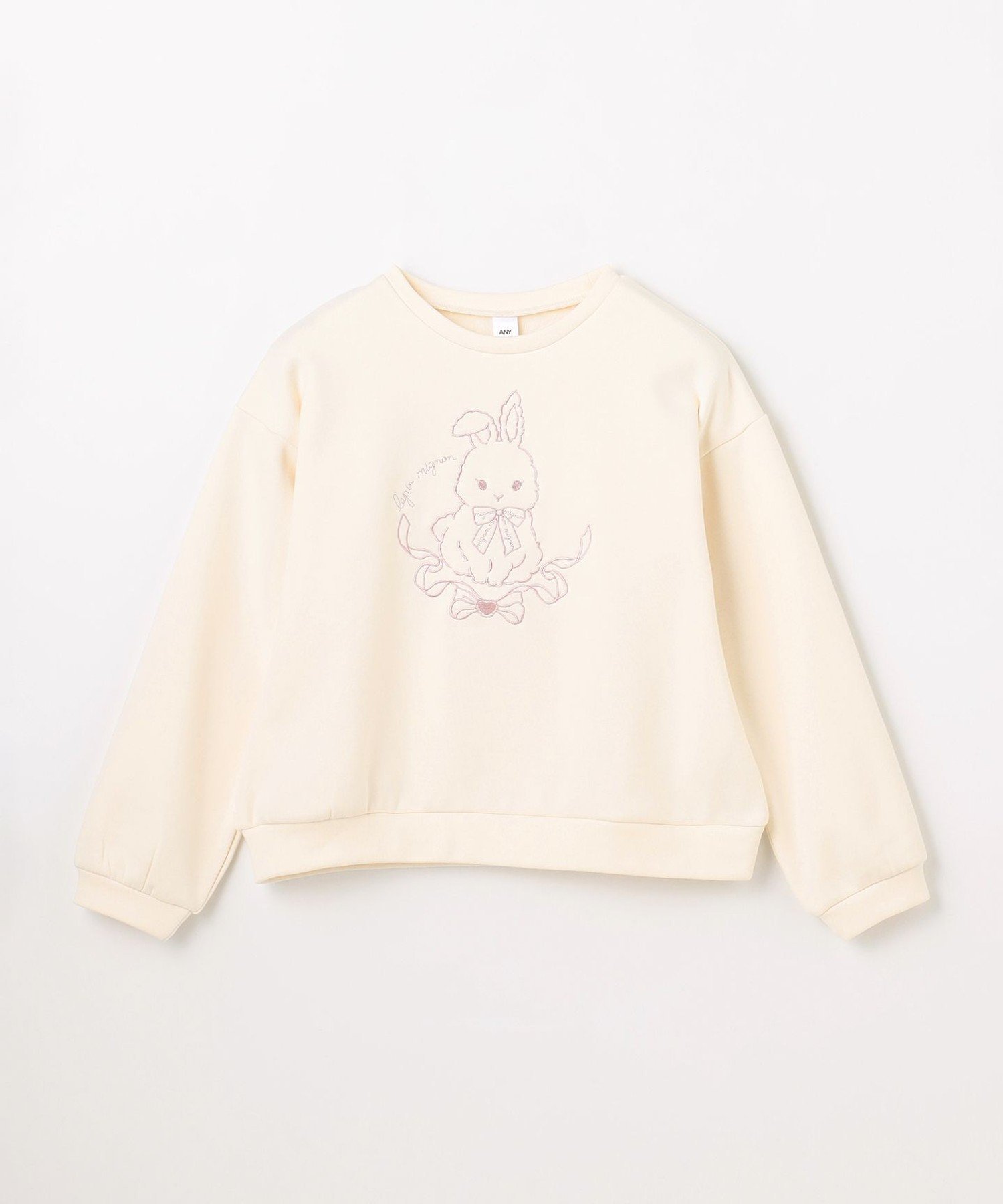 Толстовка с флисовой подкладкой и вышивкой в виде животного ANY KIDS, Ecru x Rabbit [002] — фото 4