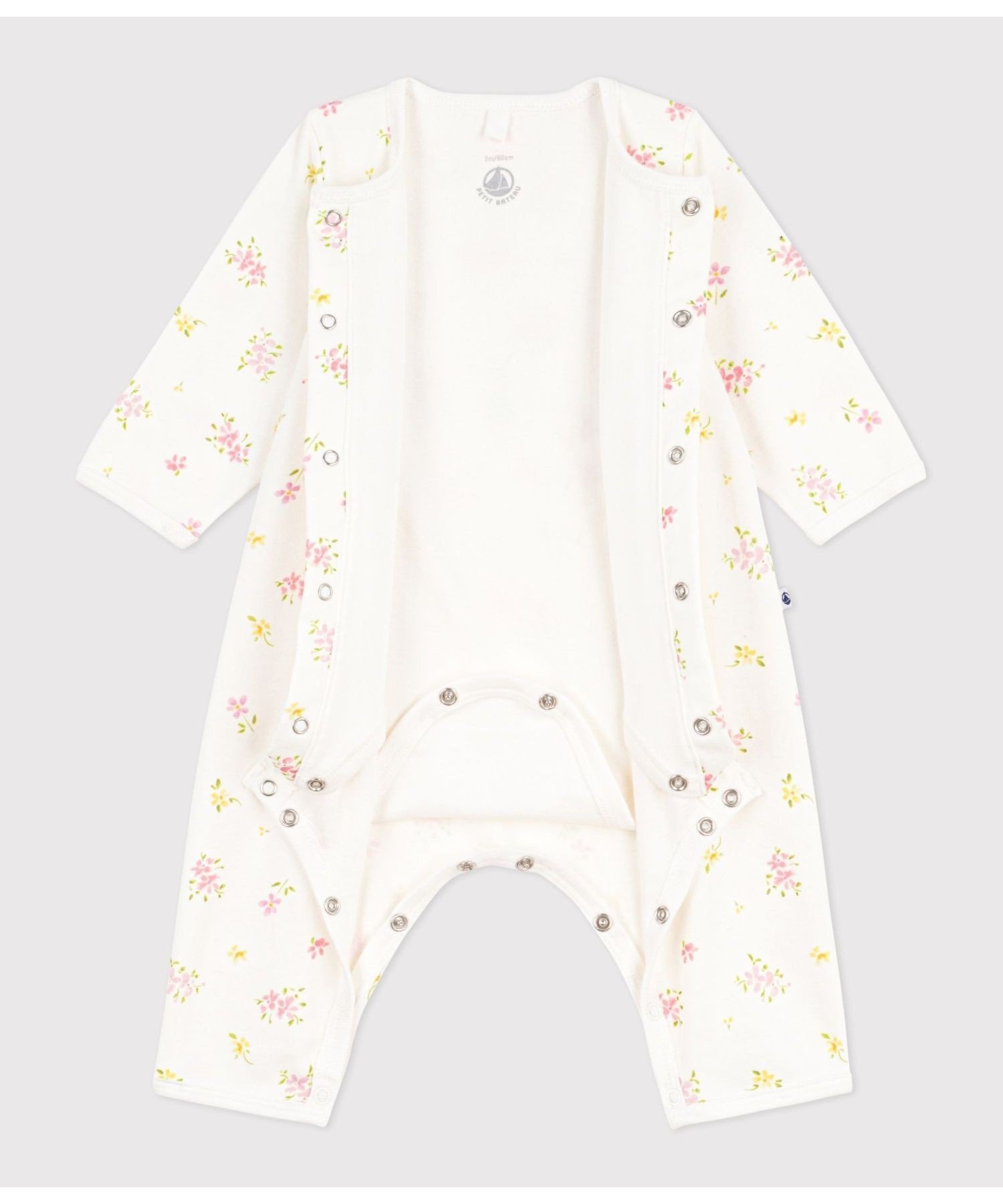 Боди с цветочным принтом Petit Bateau, Off-white/Multicolor — фото 2