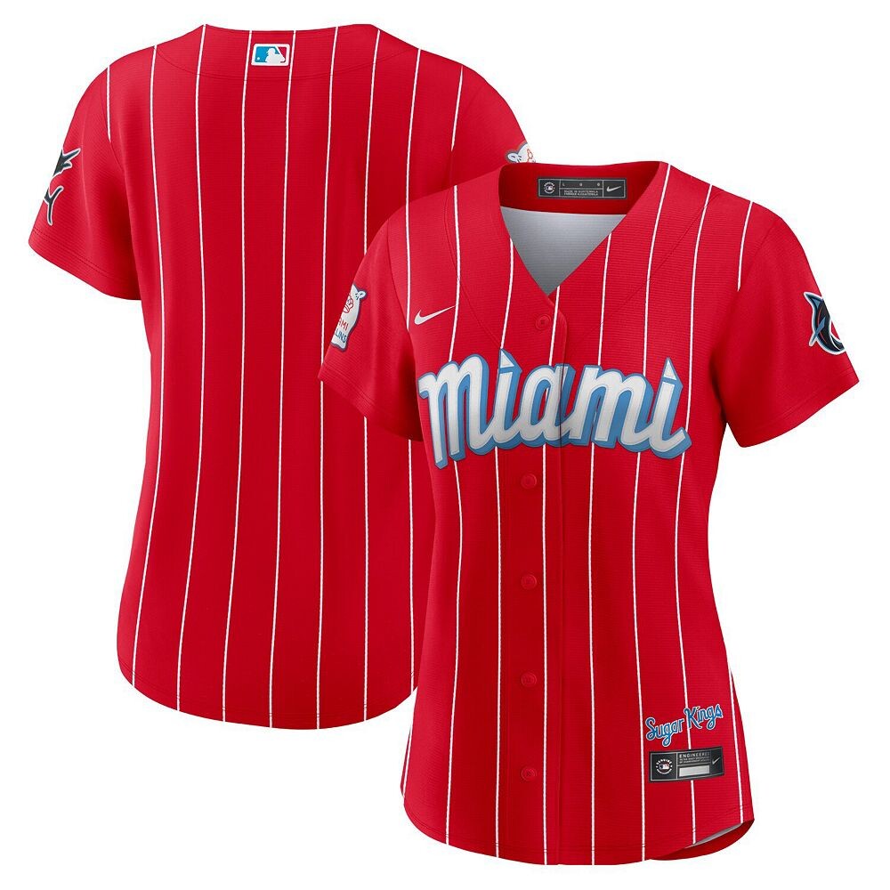 

Женское джерси Nike Red Miami Marlins 2021 City Connect Replica, цвет Mrl Red
