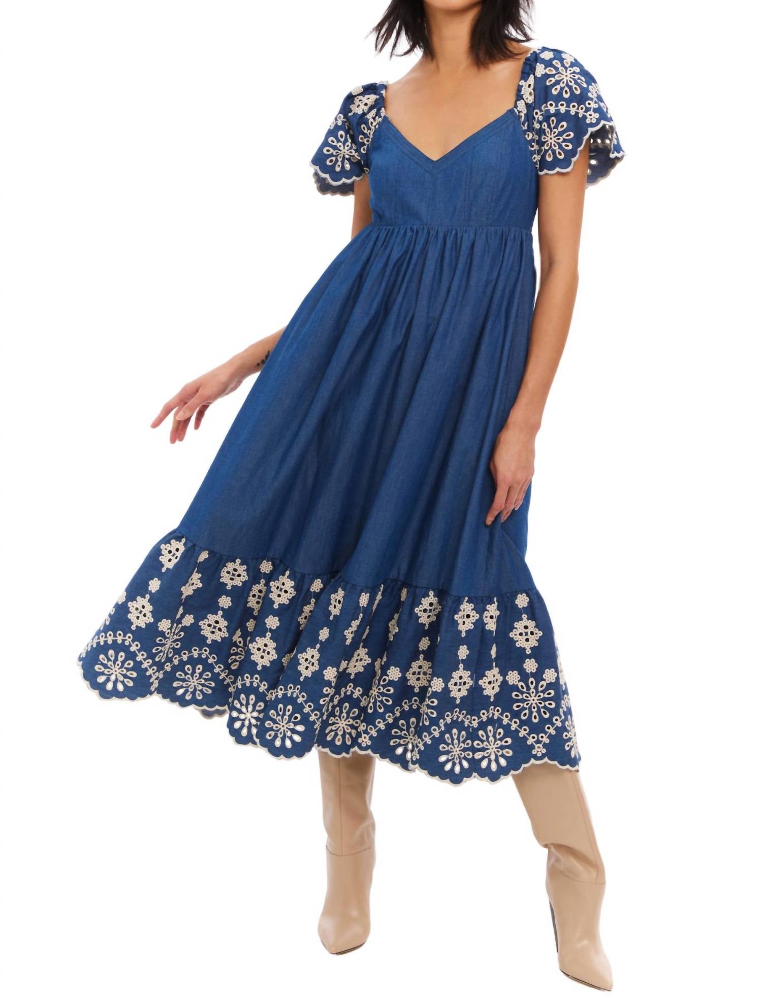 

Платье-миди Claire из ткани шамбре ALLISON NEW YORK, цвет chambray